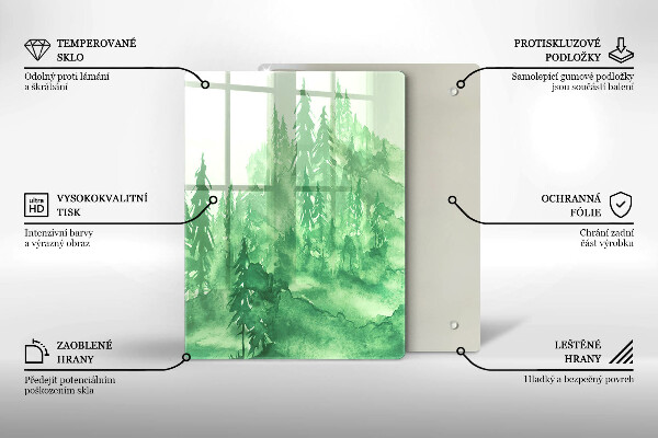 Chopping board glass Painted forest