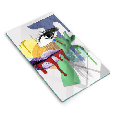 Chopping board glass An abstract art collage