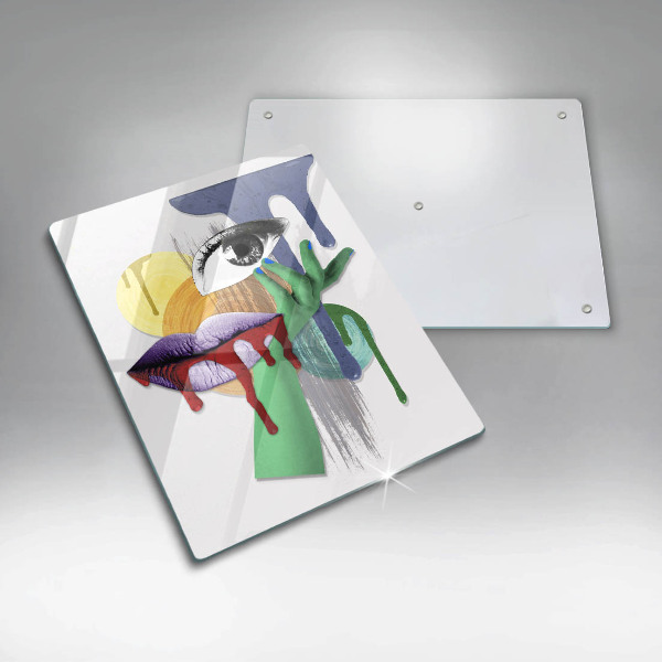 Chopping board glass An abstract art collage
