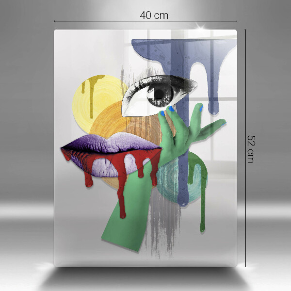 Chopping board glass An abstract art collage