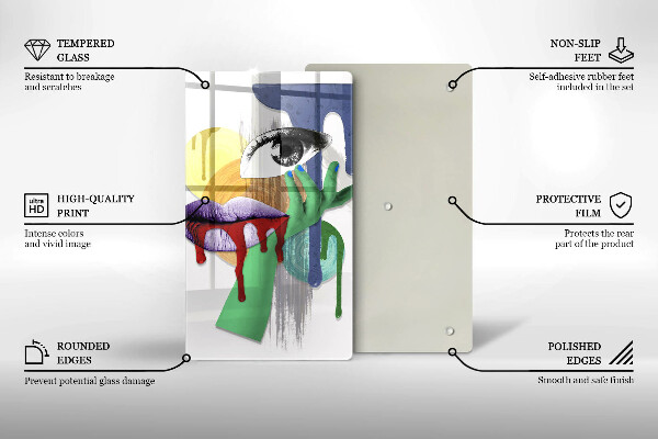 Chopping board glass An abstract art collage