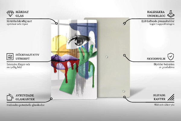 Chopping board glass An abstract art collage