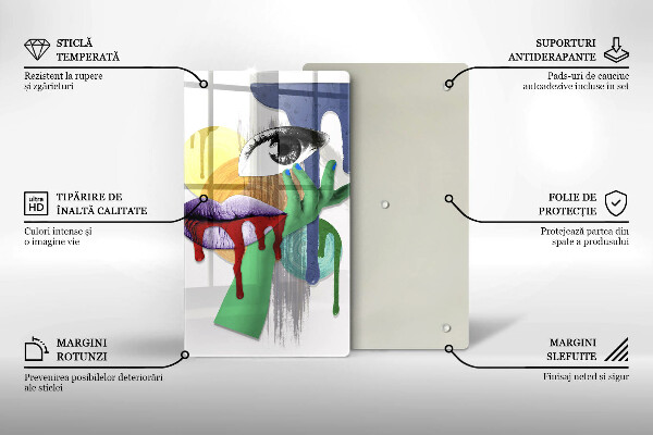 Chopping board glass An abstract art collage