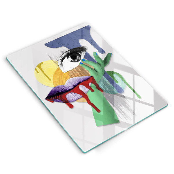 Chopping board glass An abstract art collage