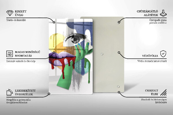 Chopping board glass An abstract art collage
