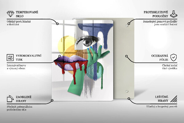 Chopping board glass An abstract art collage