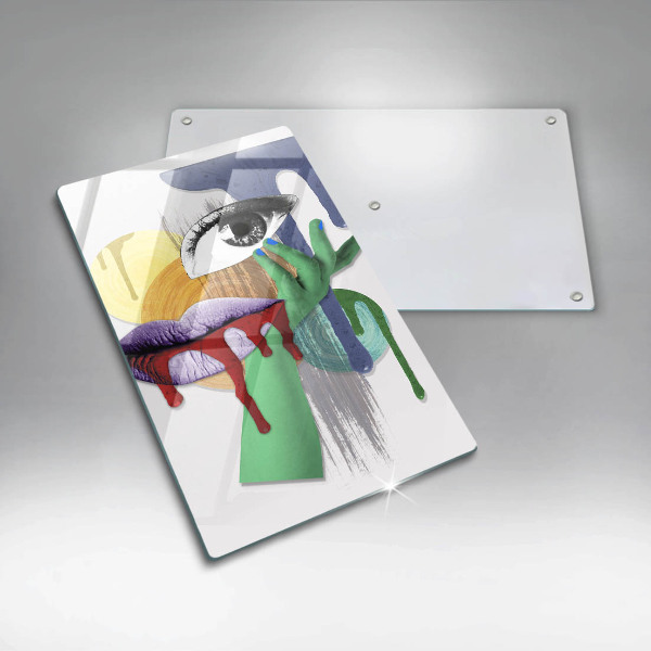 Chopping board glass An abstract art collage