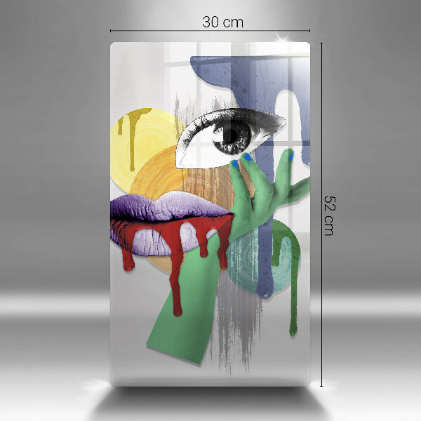 Chopping board glass An abstract art collage