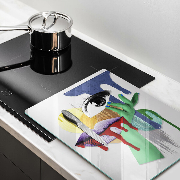 Chopping board glass An abstract art collage