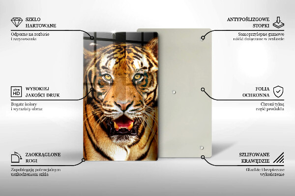 Chopping board glass Wild animal tiger