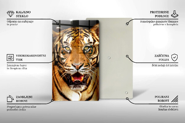 Chopping board glass Wild animal tiger