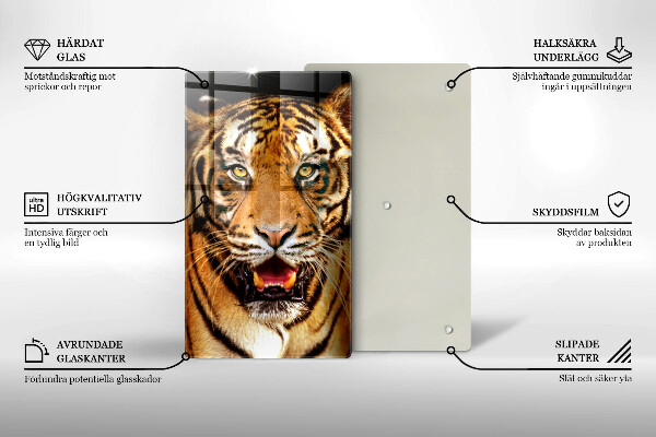Chopping board glass Wild animal tiger