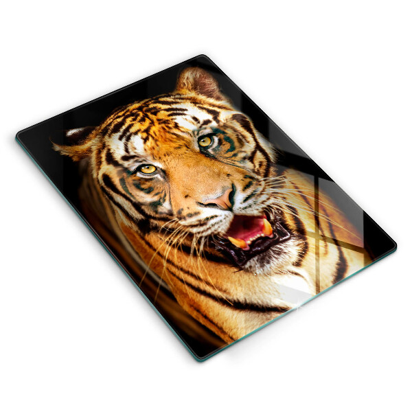 Chopping board glass Wild animal tiger