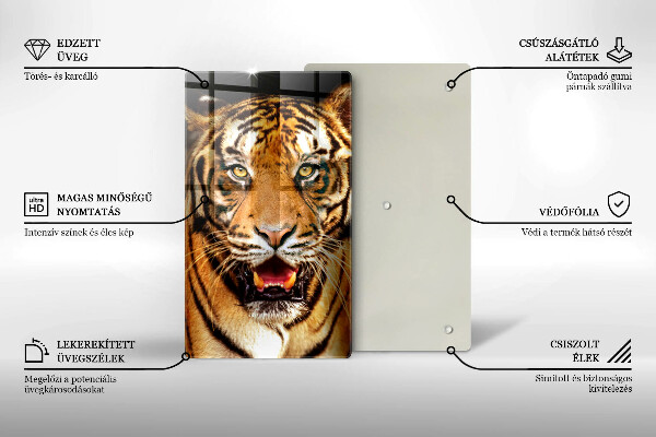 Chopping board glass Wild animal tiger