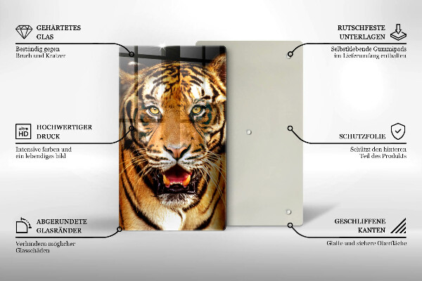 Chopping board glass Wild animal tiger