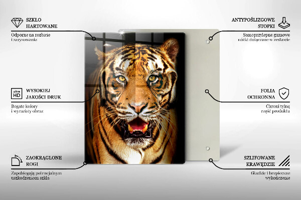 Chopping board glass Wild animal tiger