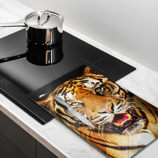 Chopping board glass Wild animal tiger