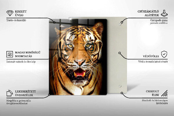 Chopping board glass Wild animal tiger
