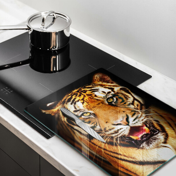 Chopping board glass Wild animal tiger