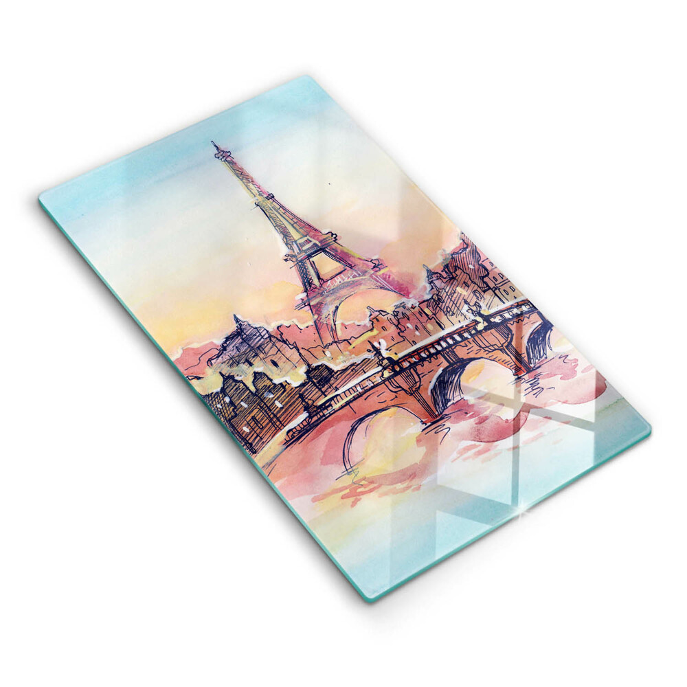 Chopping board glass Paris landscape Eiffel Tower