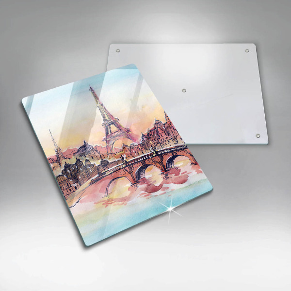Chopping board glass Paris landscape Eiffel Tower