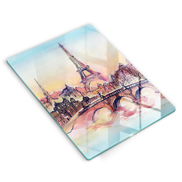 Chopping board glass Paris landscape Eiffel Tower