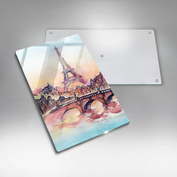 Chopping board glass Paris landscape Eiffel Tower
