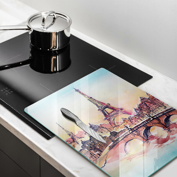 Chopping board glass Paris landscape Eiffel Tower