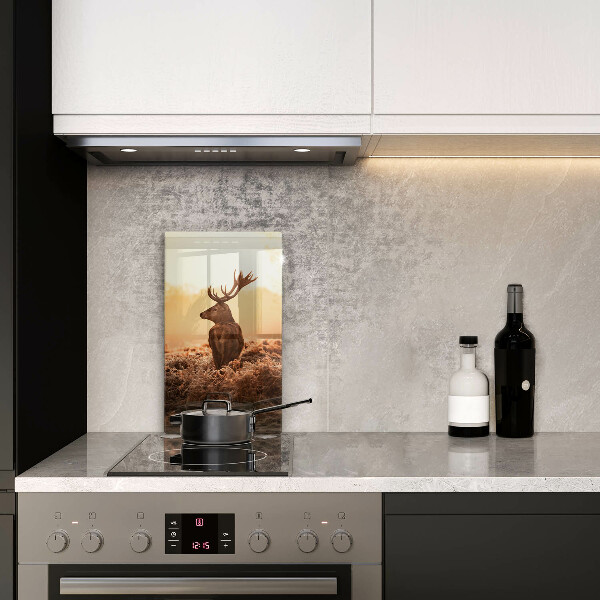 Chopping board glass Deer in the field