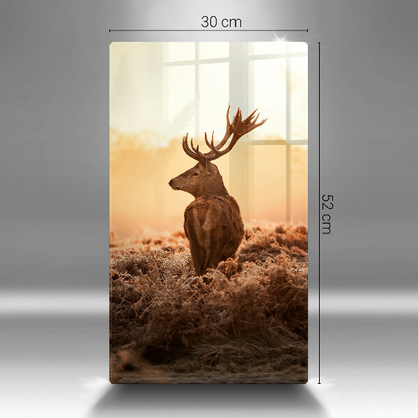 Chopping board glass Deer in the field