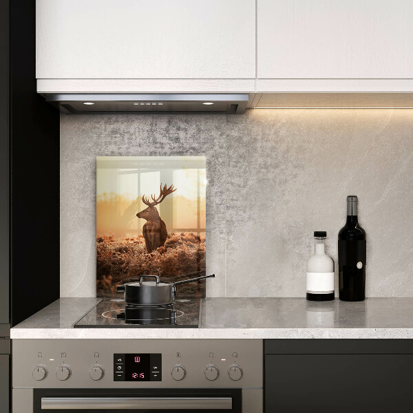 Chopping board glass Deer in the field