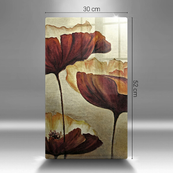 Chopping board glass Painted boho flowers