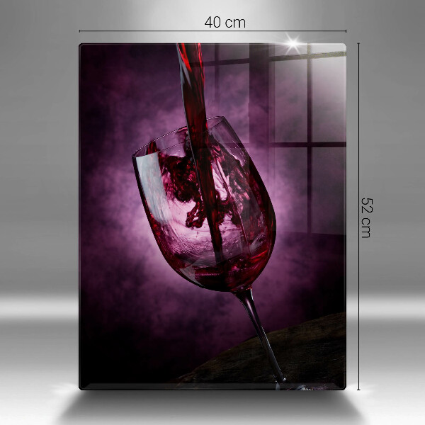 Chopping board glass A glass of wine