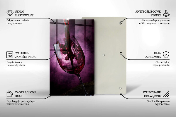 Chopping board glass A glass of wine