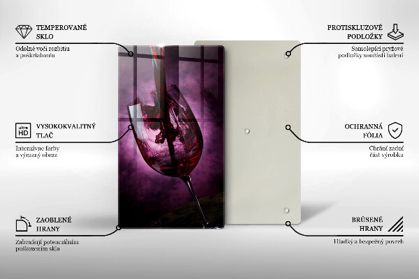 Chopping board glass A glass of wine