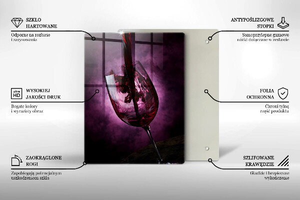 Chopping board glass A glass of wine