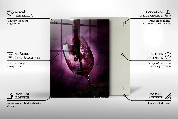 Chopping board glass A glass of wine