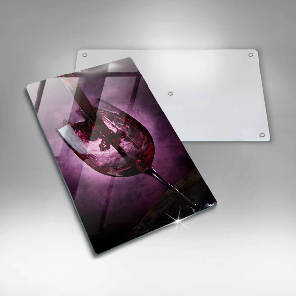 Chopping board glass A glass of wine