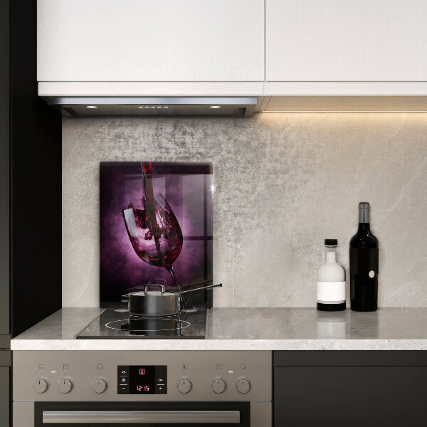 Chopping board glass A glass of wine