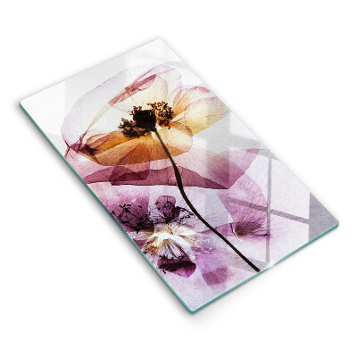 Chopping board glass Delicate flowers