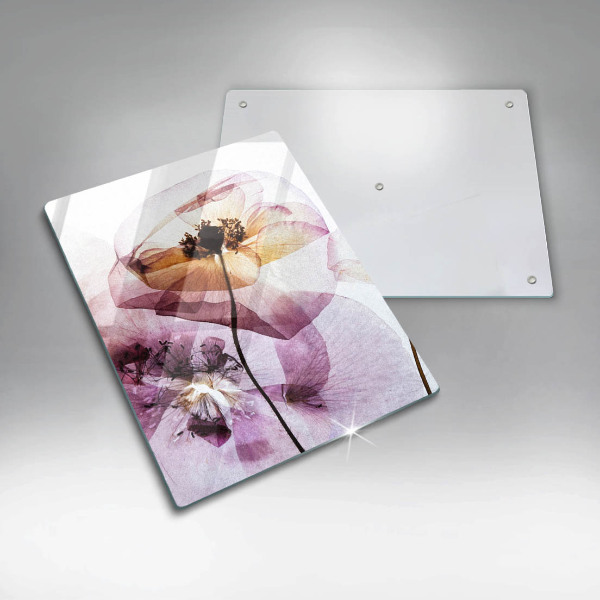 Chopping board glass Delicate flowers