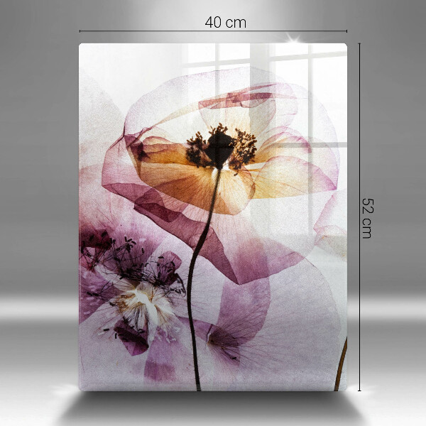 Chopping board glass Delicate flowers