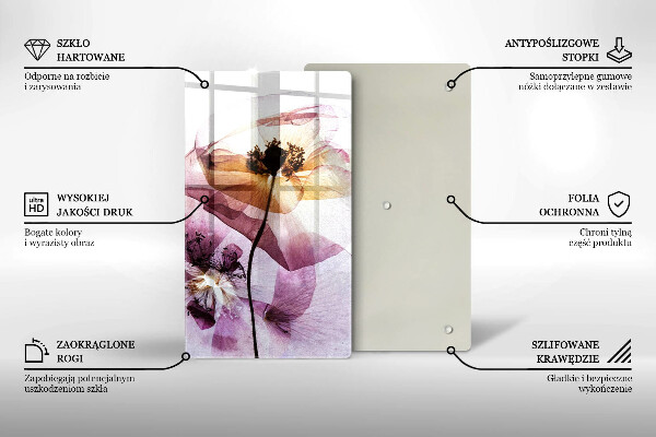 Chopping board glass Delicate flowers