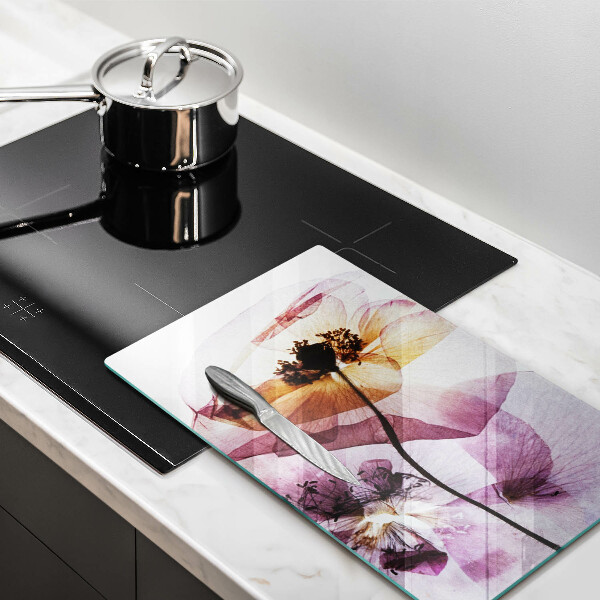 Chopping board glass Delicate flowers