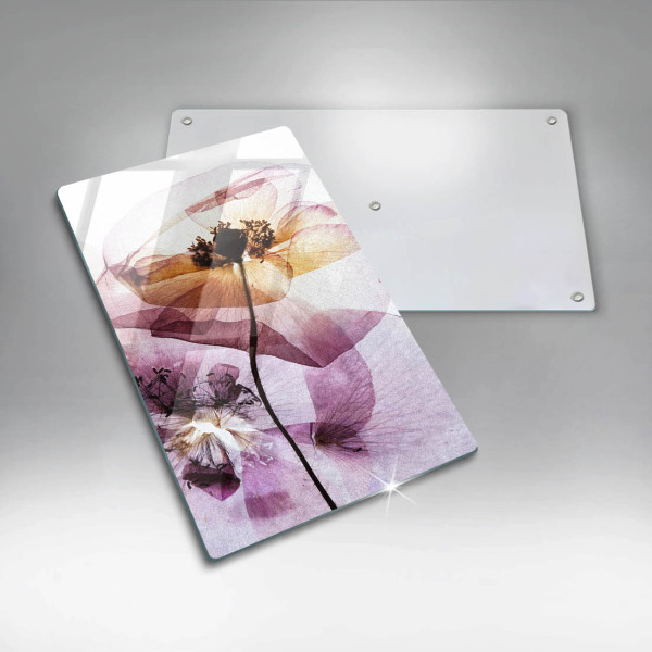Chopping board glass Delicate flowers