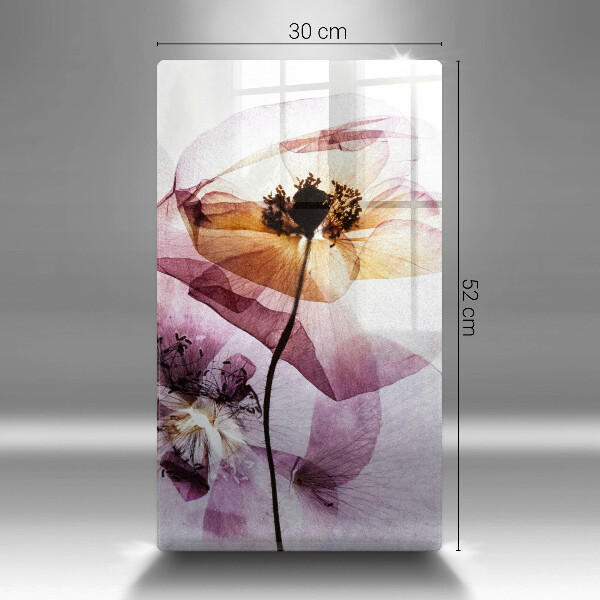 Chopping board glass Delicate flowers