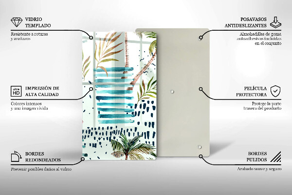 Chopping board glass Holiday illustrations