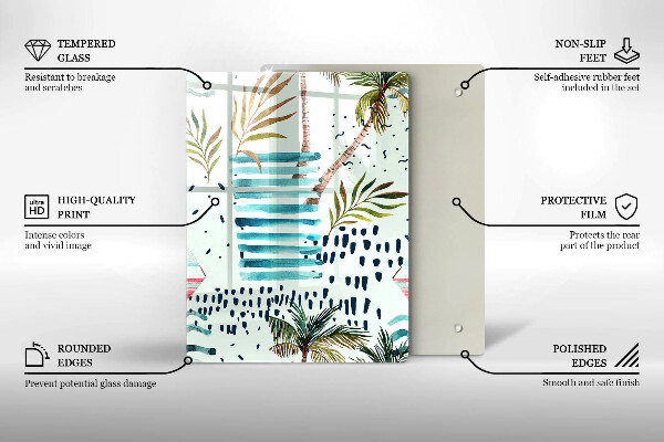 Chopping board glass Holiday illustrations