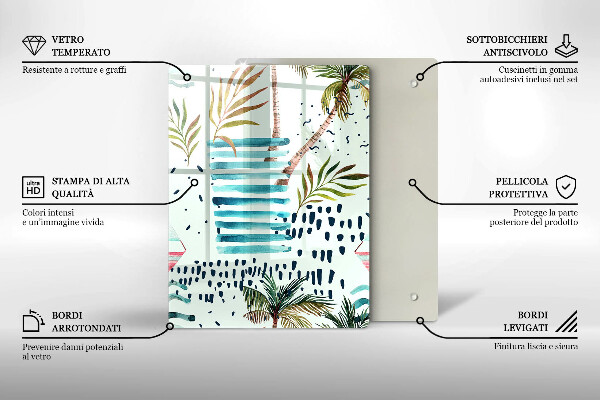 Chopping board glass Holiday illustrations