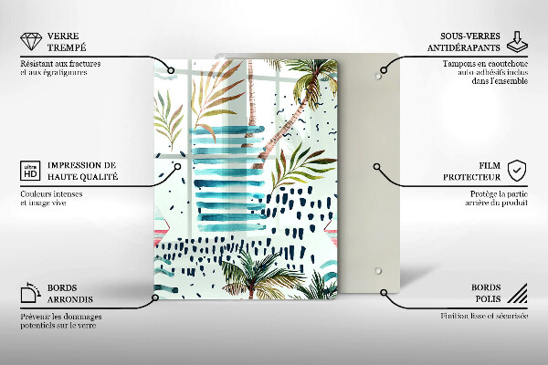 Chopping board glass Holiday illustrations